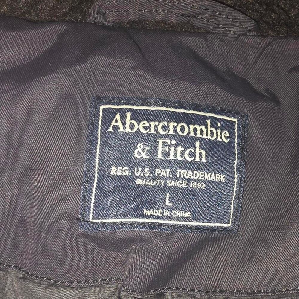 Abercrombie & Fitch black parka with fur hood Size Large - Picture 8 of 8